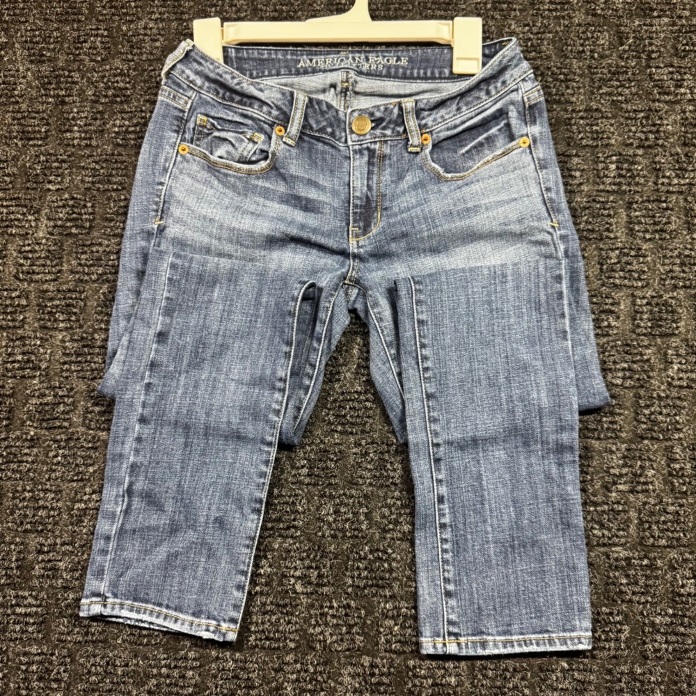 American Eagle Skinny Stretch Jeans Womens 6 Short Medium Wash Denim Low Rise